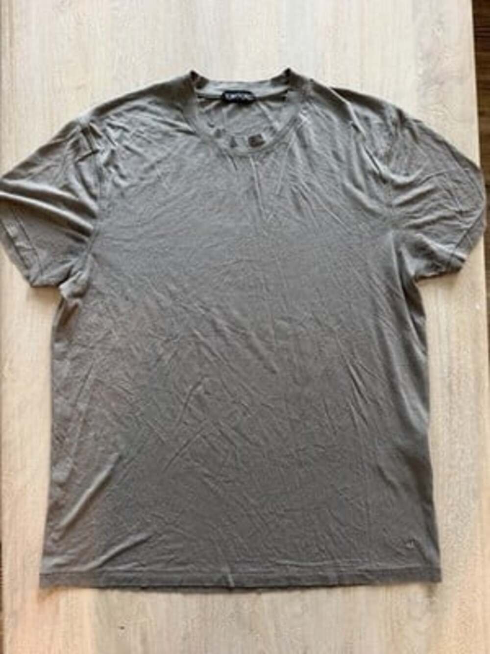 TOM FORD Lyocell-Cotton Crewneck T-Shirt in Taupe/Green Size 48 or US Medium - Picture 4 of 11